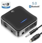   Bluetooth 5.0 audio adó vevő Aptx HD adapter Optikai Toslink / 3,5 mm AUX CSR8675